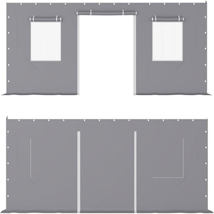 J-BLOOMLTD Heavy Duty Carport Sidewall Replacement Panels, Waterproof 180gsm Triple Layer PE Tarp with Roll Up Doors & Mesh Windows, UV-Protected Garage Side Cover