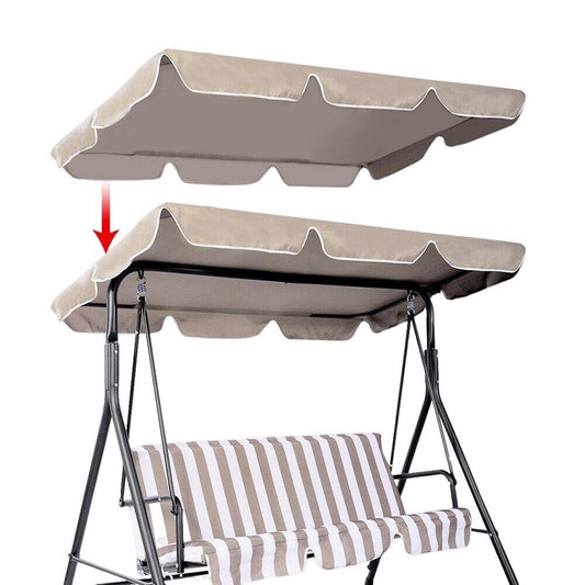 J-BLOOMLTD Patio Swing Chair Canopy Replacement 2 Seater Waterproof Windproof Rip Proof Garden Hammock Top Cover Outdoor Porch Swing Seat Canopy Cover Arden Furniture Double 142cm L x 120cm W x 18cm H