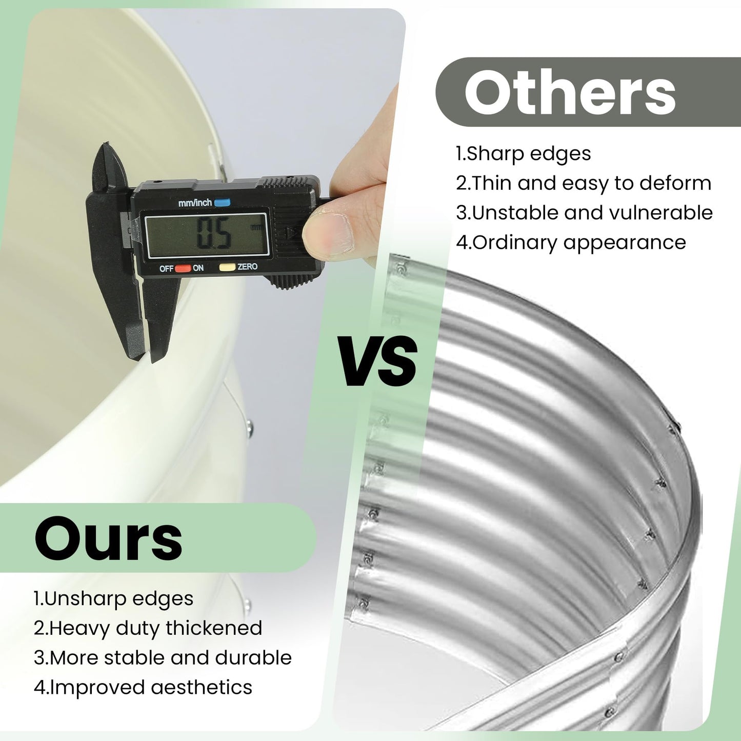 J-BLOOMLTD 183x91x46 cm Galvanized Raised Beds for Outdoor, Oval Raised Garden Bed with Open Base, Tool-Free Assembly Planter Raised Boxes for Outdoor Vegetables & Flowers, White