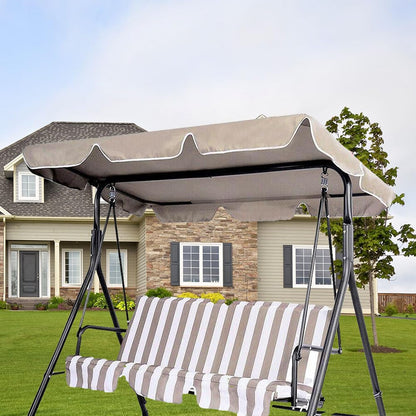 J-BLOOMLTD Patio Swing Chair Canopy Replacement 2 Seater Waterproof Windproof Rip Proof Garden Hammock Top Cover Outdoor Porch Swing Seat Canopy Cover Arden Furniture Double 142cm L x 120cm W x 18cm H